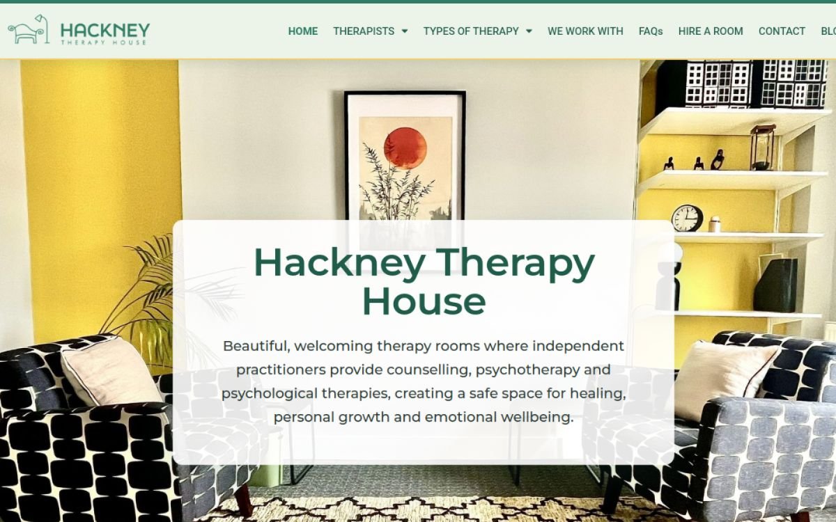 Hackney Therapy House website homepage