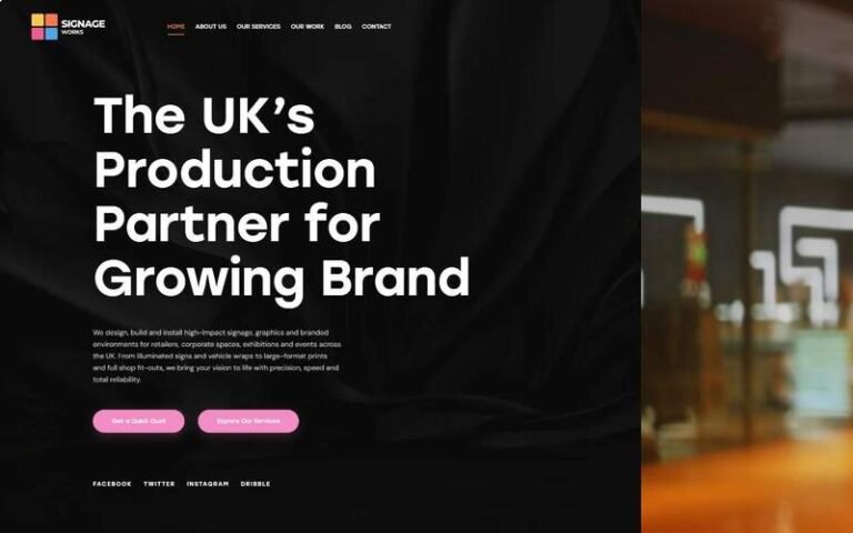 Signage Works website homepage