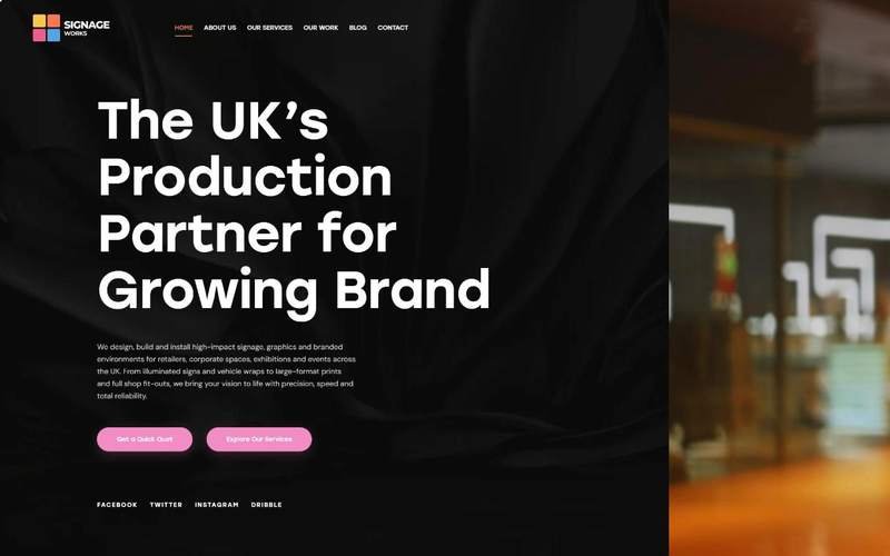 Signage Works website homepage